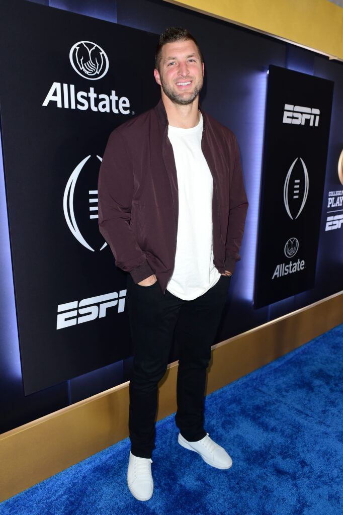 LOS ANGELES, CALIFORNIA - JANUARY 07: Tim Tebow attends the Allstate Party at the Playoff, hosted by ESPN &amp; CFP on January 07, 2023 in Los Angeles, California. (Photo by Vivien Killilea/Getty Images for ESPN &amp; CFP)
